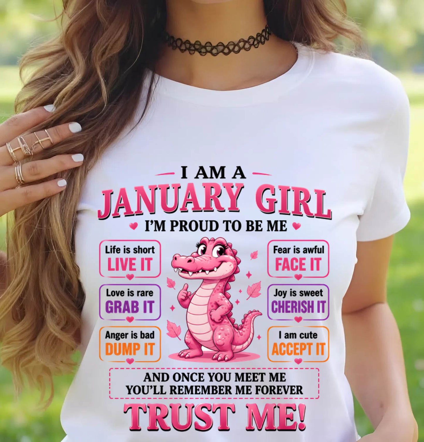 JANUARY GIRL CUTE ALLIGATOR TEE - FOR WOMEN - TLEE01 (SKU2607-236-01)