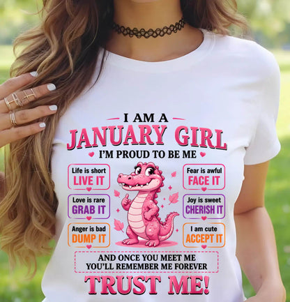 JANUARY GIRL CUTE ALLIGATOR TEE - FOR WOMEN - TLEE01 (SKU2607-236-01)