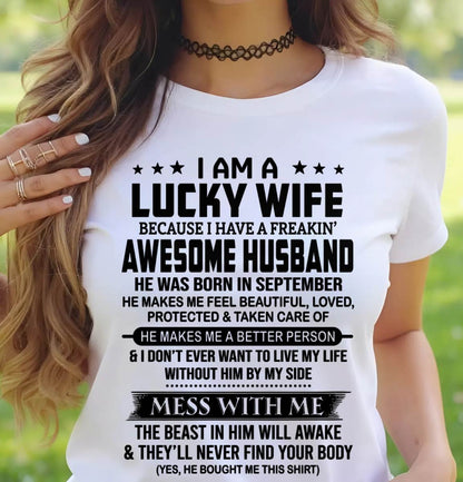 SEPTEMBER BORN HUSBAND'S LUCKY WIFE - FROM HUSBAND - TLEE09 (SKU2605-97-09)