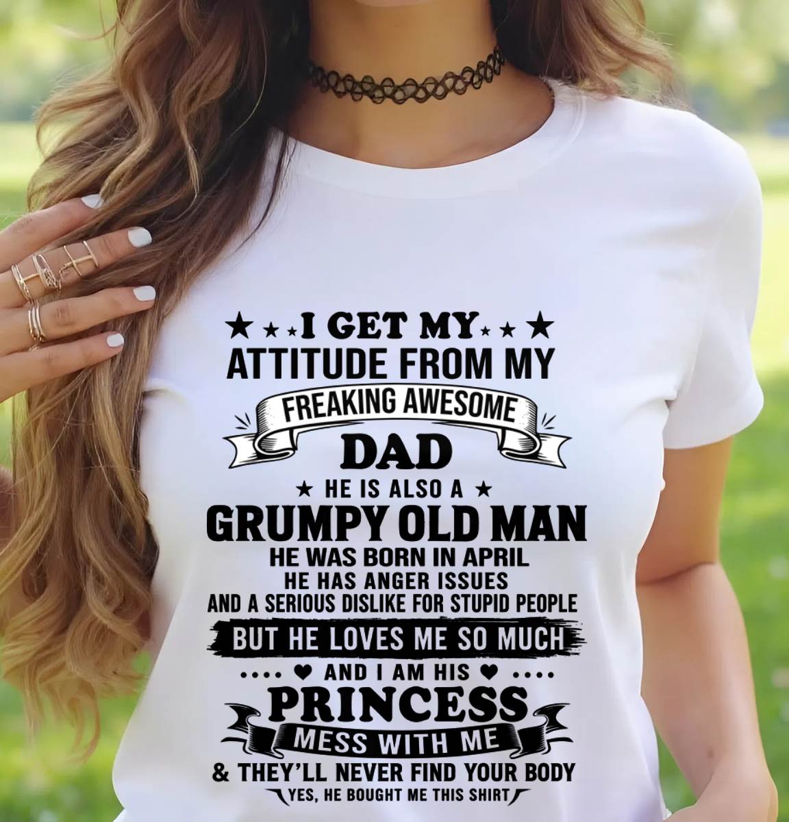 APRIL - AWESOME DAD PRINCESS SHIRT - FROM DAD - TLEE04 (SKU2607-352-04)