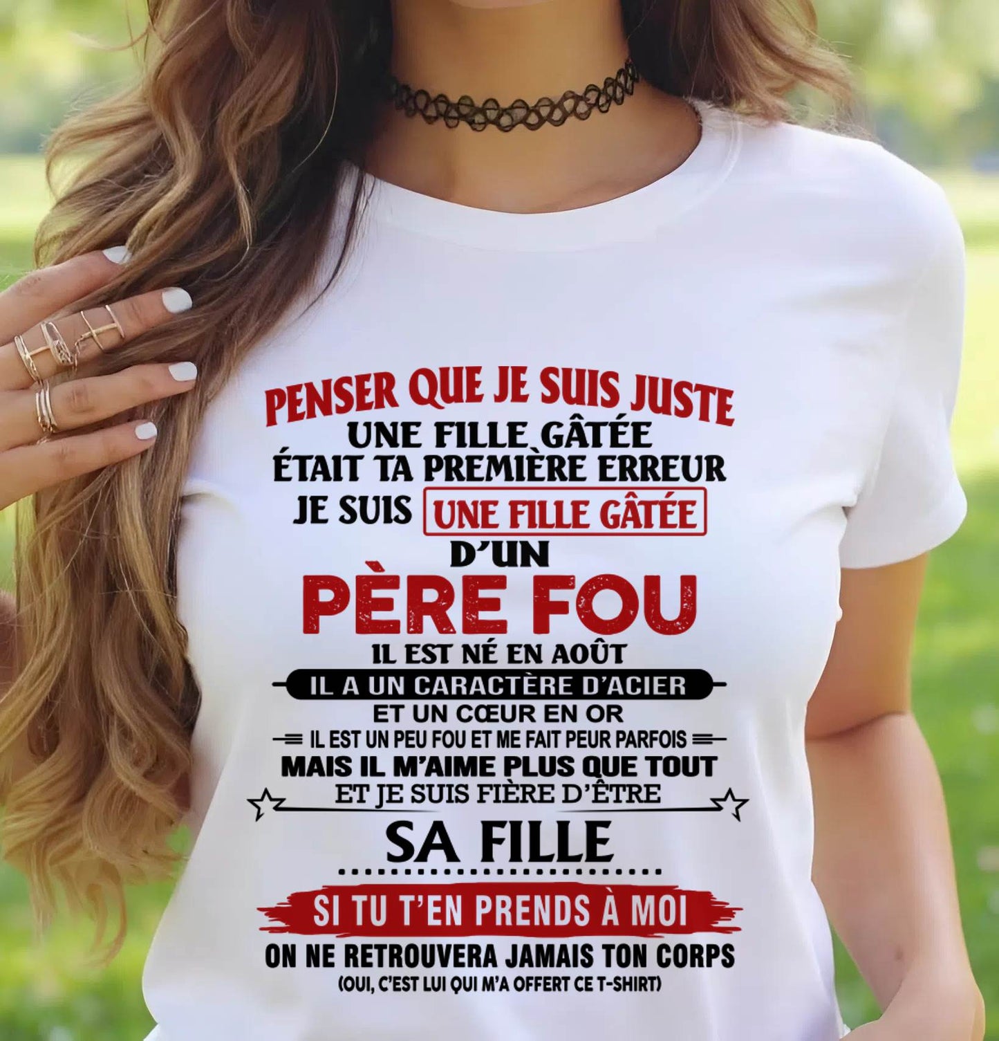 AOÛT / PAPA FOU, FILLE GÂTÉE - CADEAU DE PAPA - TLEE08 (SKU2605-354-08)
