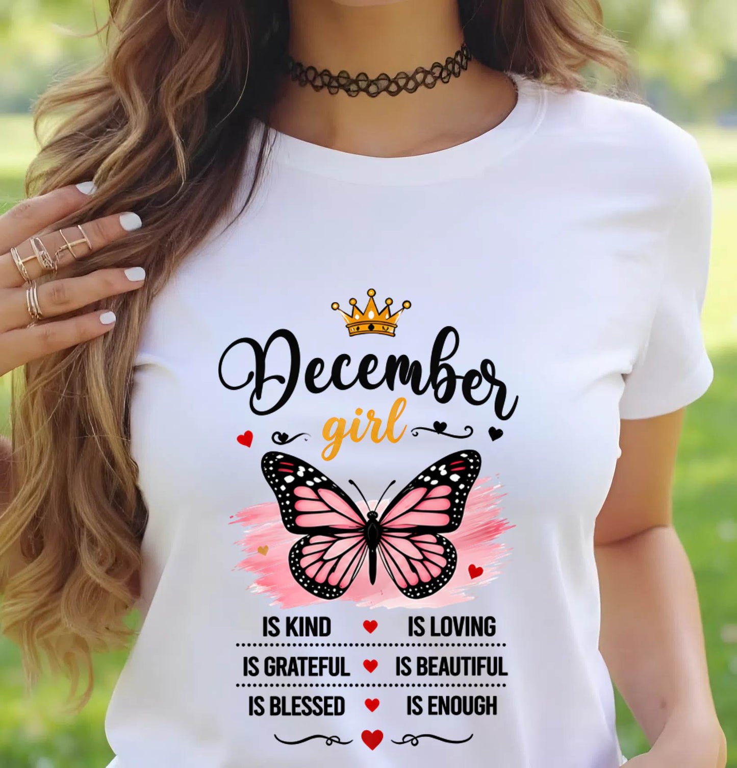 DECEMBER GIRL BUTTERFLY SHIRT - FOR WOMEN - TLEE12 (SKU2608-593-12)