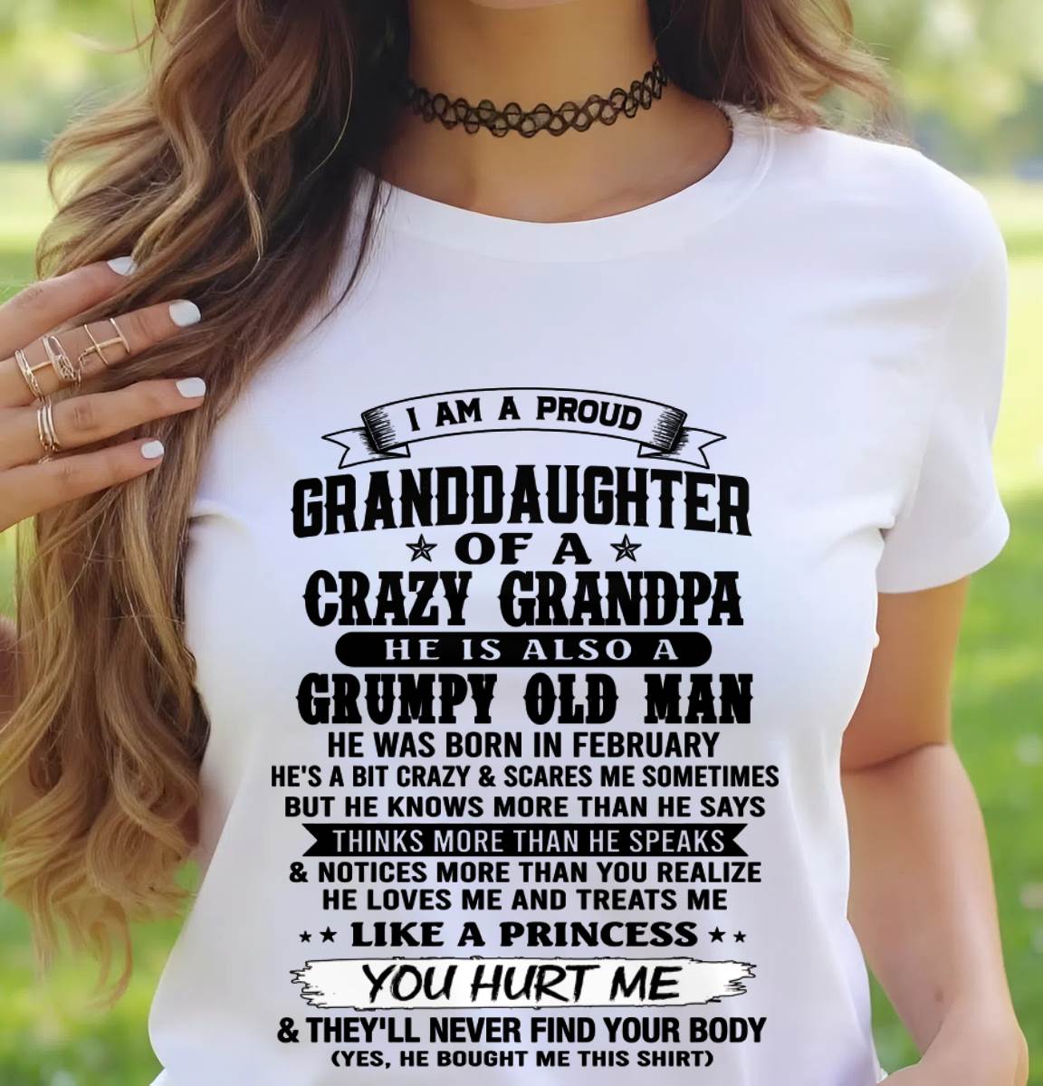 FEBRUARY - PROUD GRANDDAUGHTER OF A CRAZY GRANDPA - FROM GRANDPA - TLEE02 (SKU2607-114-02)