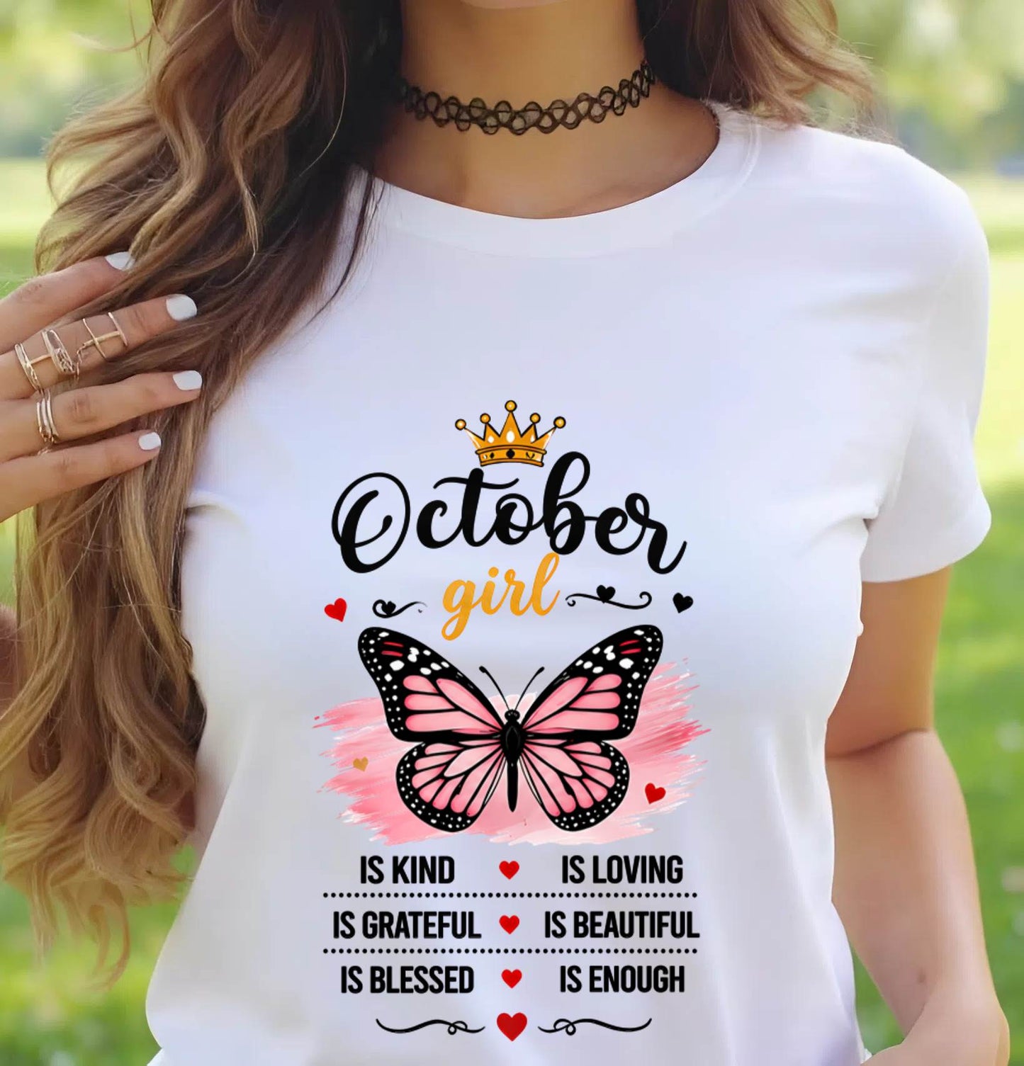 OCTOBER GIRL BUTTERFLY SHIRT - FOR WOMEN - TLEE10 (SKU2608-593-10)