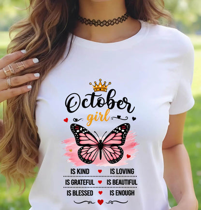OCTOBER GIRL BUTTERFLY SHIRT - FOR WOMEN - TLEE10 (SKU2608-593-10)