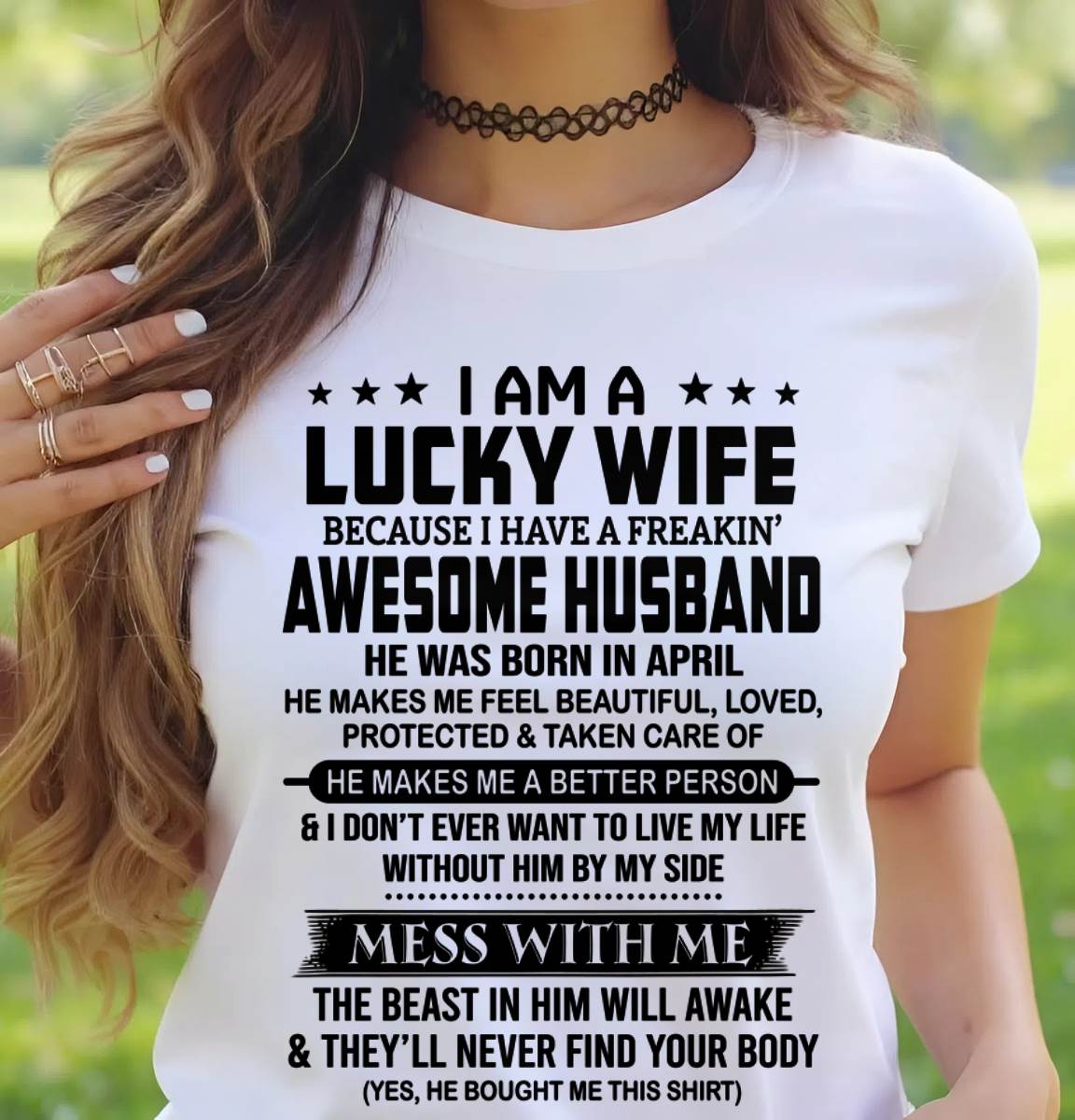 APRIL BORN HUSBAND'S LUCKY WIFE - FROM HUSBAND - TLEE04 (SKU2605-97-04)