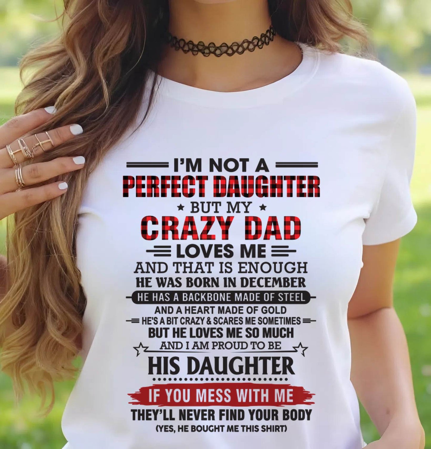 DECEMBER - DAUGHTER OF A CRAZY DAD SHIRT - FROM DAD - TLEE12 (SKU2606-115-12)