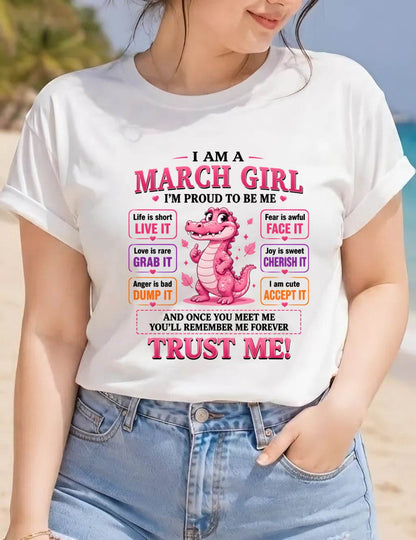 MARCH GIRL CUTE ALLIGATOR TEE - FOR WOMEN - TLEE03 (SKU2607-236-03)