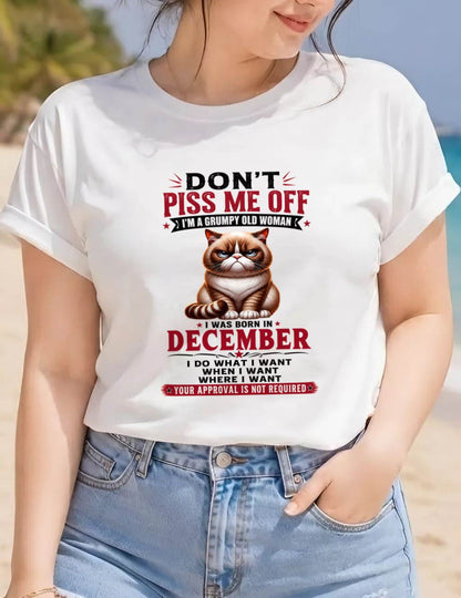 DECEMBER – ZERO PATIENCE FUNNY CAT - FOR WOMEN - TLEE12 (SKU2608-291-12)