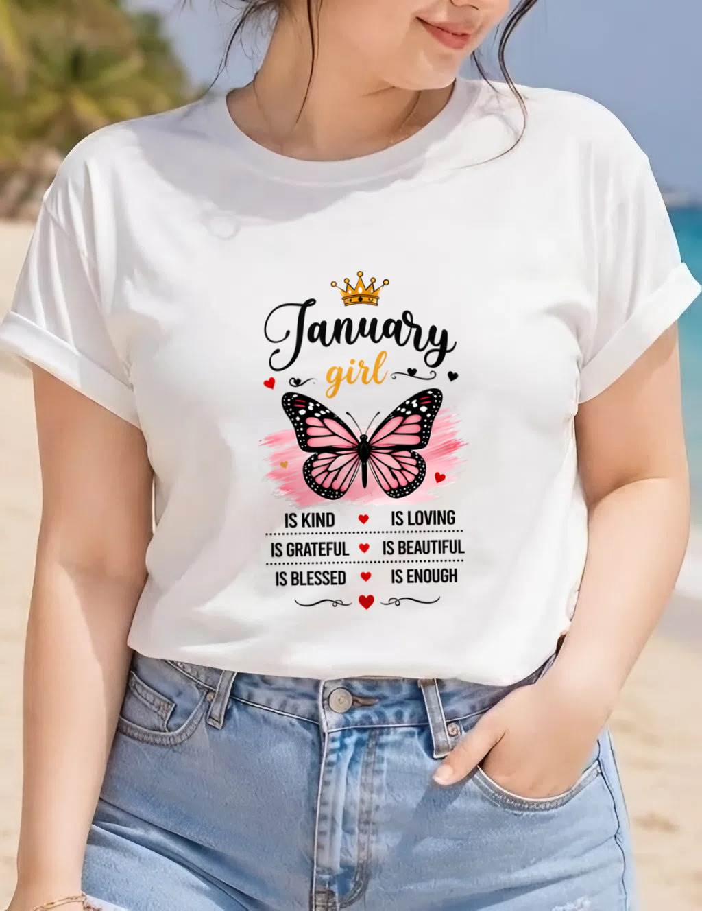 JANUARY GIRL BUTTERFLY SHIRT - FOR WOMEN - TLEE01 (SKU2608-593-01)