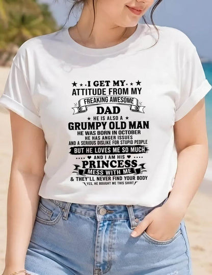 OCTOBER - AWESOME DAD PRINCESS SHIRT - FROM DAD - TLEE10 (SKU2607-352-10)