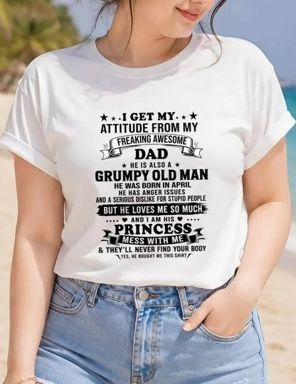APRIL - AWESOME DAD PRINCESS SHIRT - FROM DAD - TLEE04 (SKU2607-352-04)
