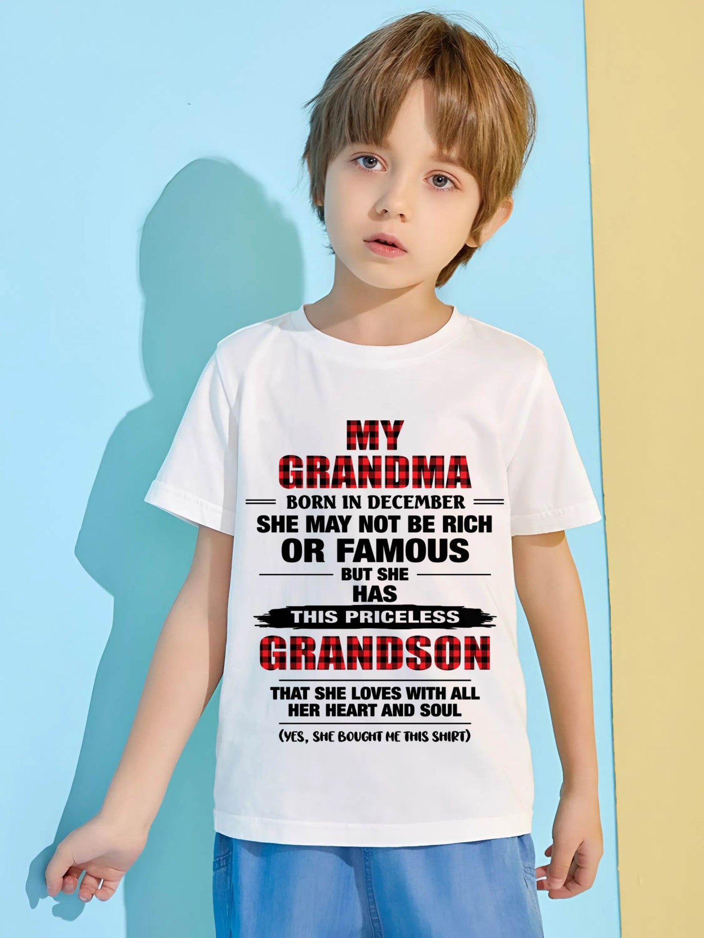DECEMBER GRANDMA LOVES ME – PRICELESS GRANDSON GIFT- FROM GRANDMA - TLEE12 (SKU2604-260-12)