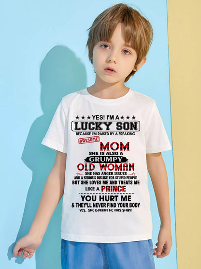 LUCKY SON – PROUD TO BE RAISED BY AN AWESOME MOM - FROM MOM - TLEE00 (SKU2603-106-00)