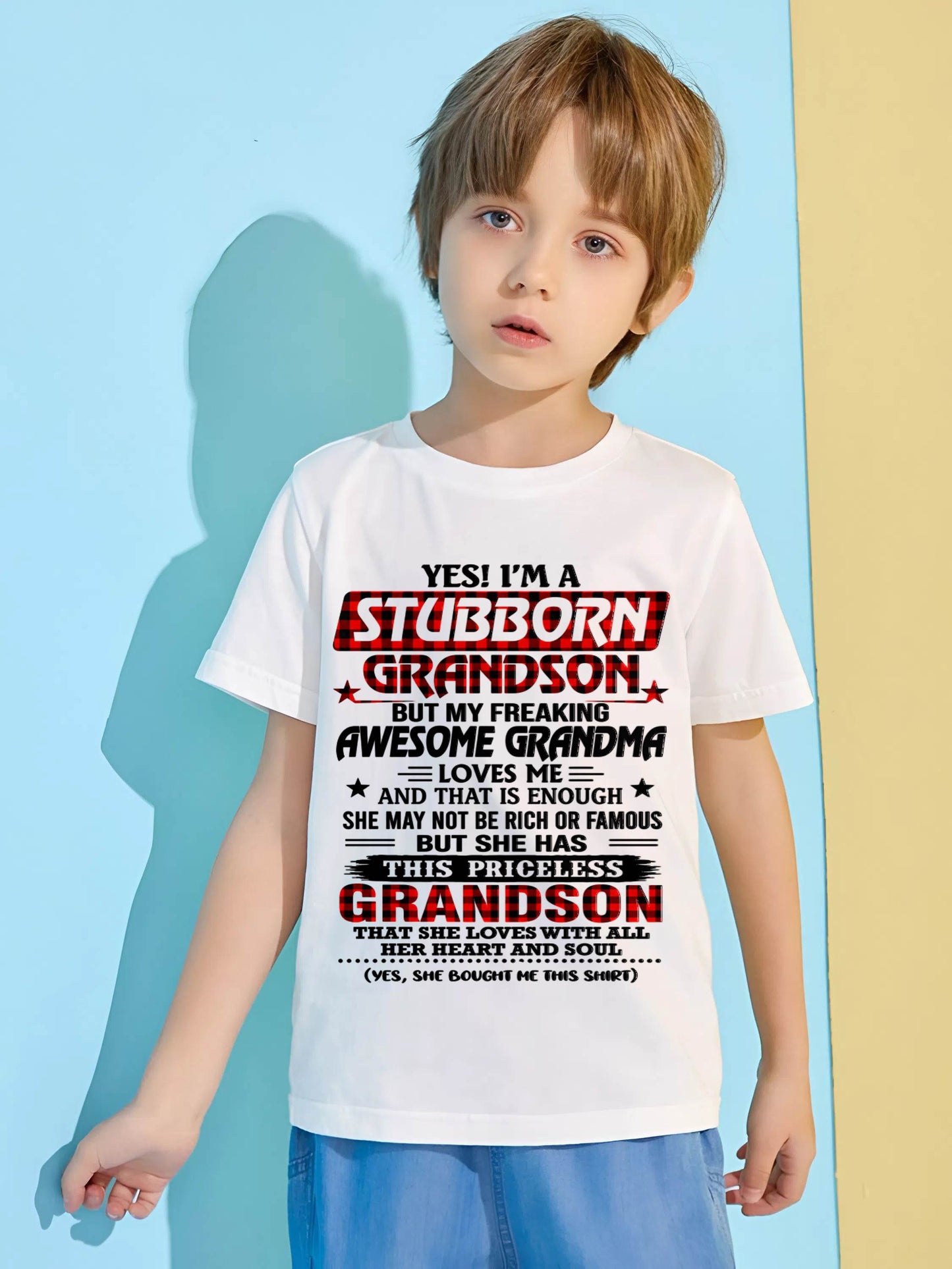 STUBBORN GRANDSON GRANDMA SHIRT - FROM GRANDMA - TLEE00 (SKU2608-86-00)