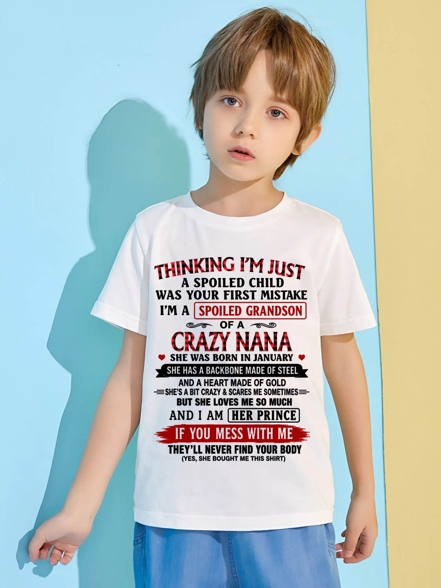 JANUARY - NANA LOVES HER GRANDSON SHIRT - FROM GRANDMA - TLEE01 (SKU2608-28-01)
