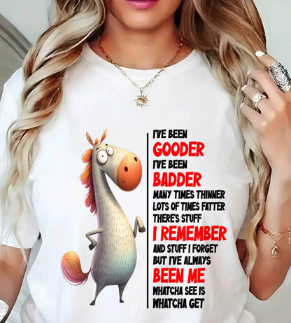 FUNNY SHIRT – GOODER BADDER HUMOR BIRTHDAY TEE - FOR WOMEN - TLEE00 (SKU2603-270-00)