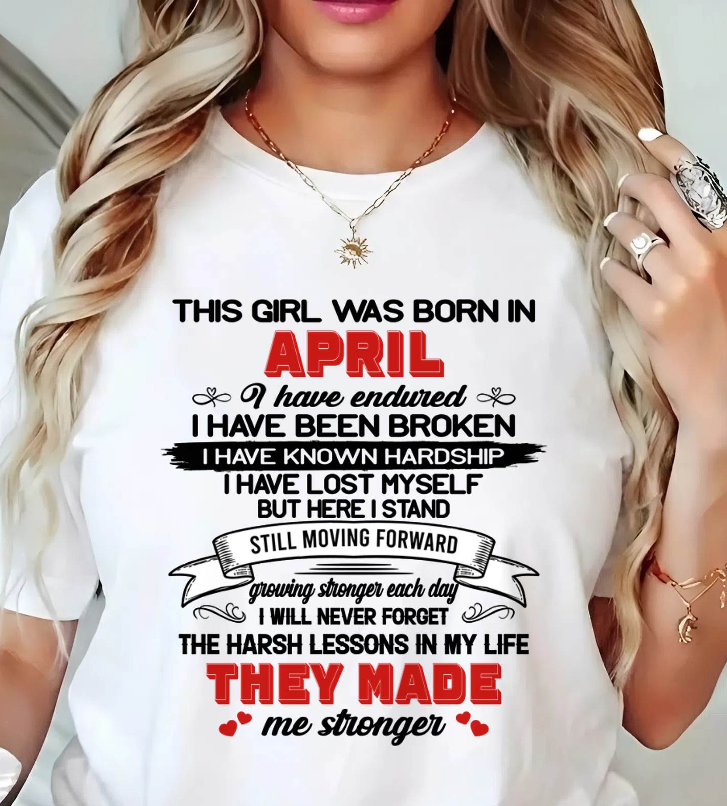 APRIL - EVERY HARD LESSON MADE ME STRONGER - FOR WOMEN - TLEE04 (SKU2602-22-04)