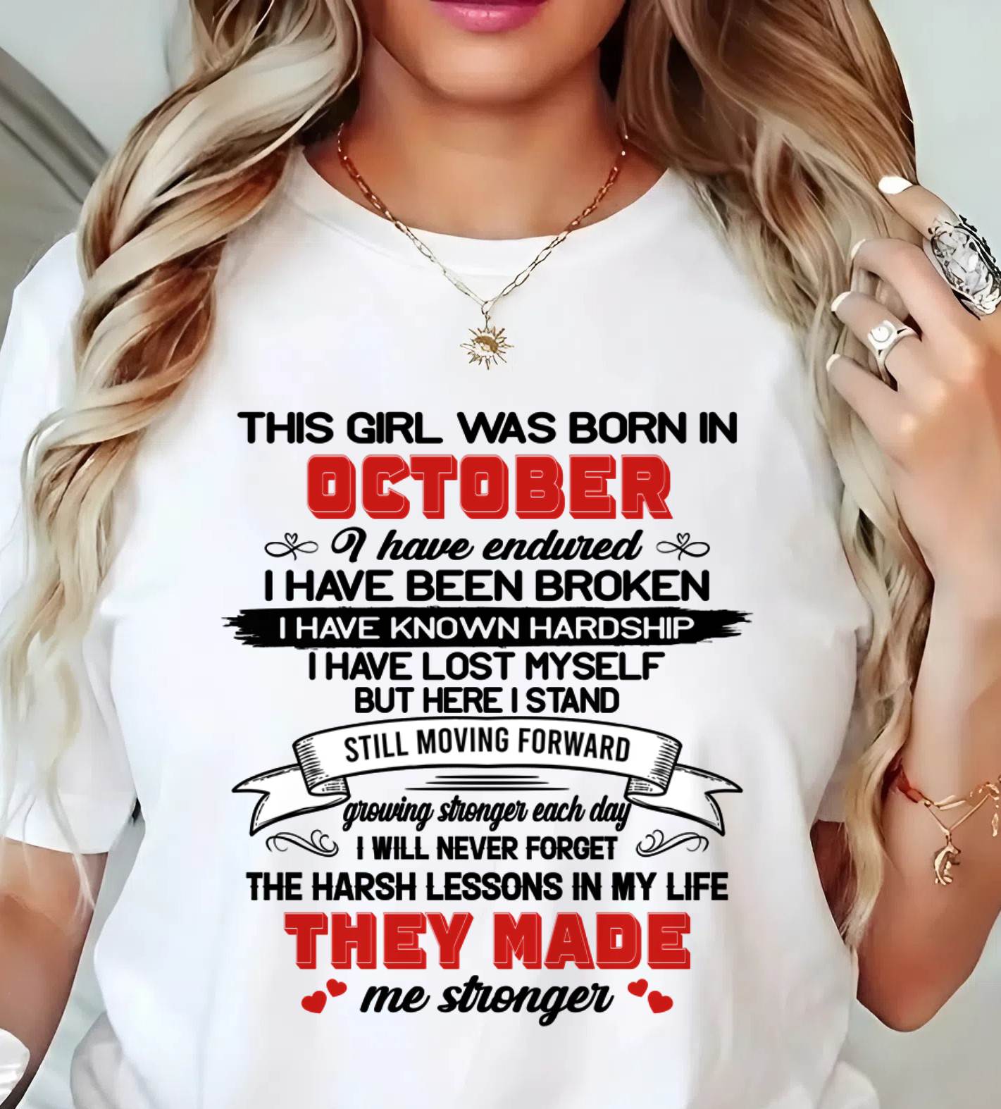 OCTOBER - EVERY HARD LESSON MADE ME STRONGER - FOR WOMEN - TLEE10 (SKU2602-22-10)