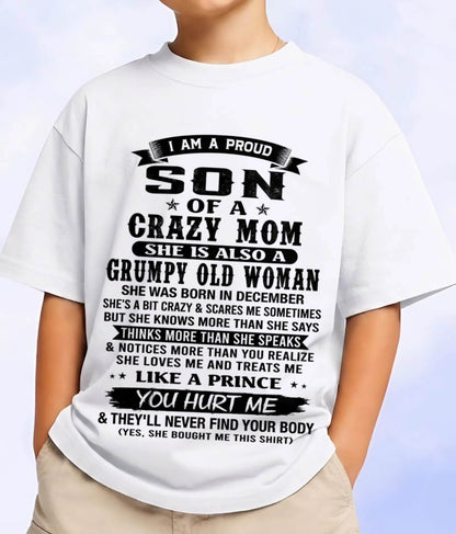 DECEMBER - PROUD SON OF A FREAKIN' AWESOME MOM - FROM MOM - TLEE12 (SKU2607-60-12)