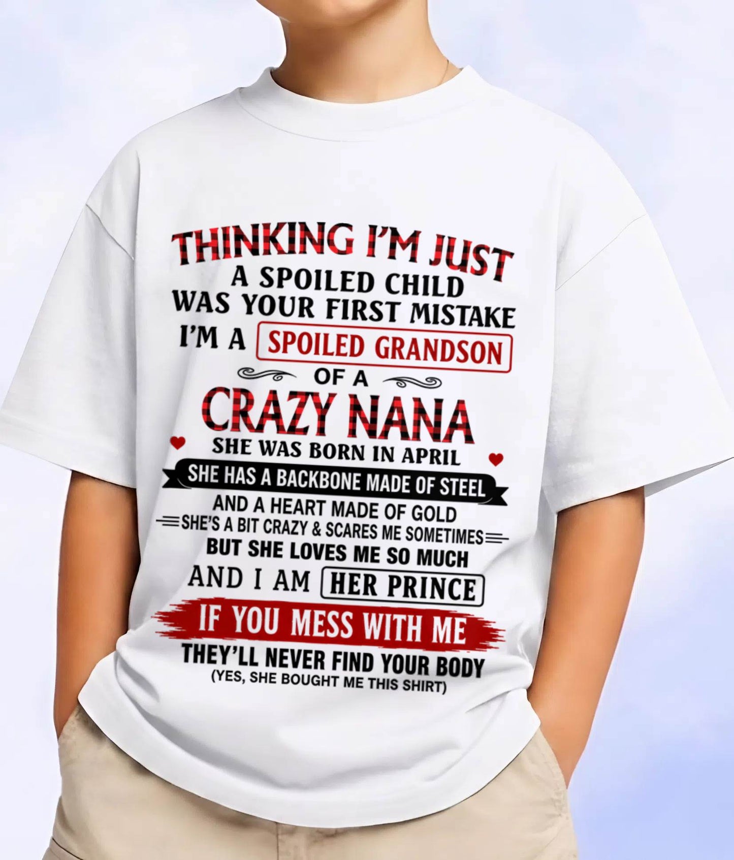 APRIL - NANA LOVES HER GRANDSON SHIRT - FROM GRANDMA - TLEE04 (SKU2608-28-04)
