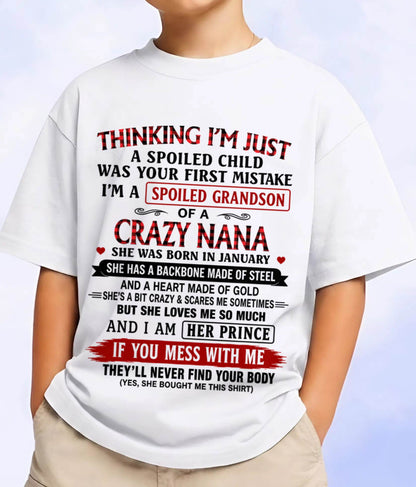 JANUARY - NANA LOVES HER GRANDSON SHIRT - FROM GRANDMA - TLEE01 (SKU2608-28-01)