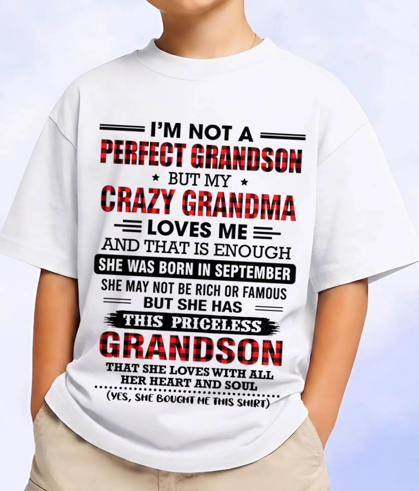 SEPTEMBER - NOT PERFECT, JUST GRANDMA’S FAVORITE GRANDSON - FROM GRANDMA - TLEE09 (SKU2606-362-09)