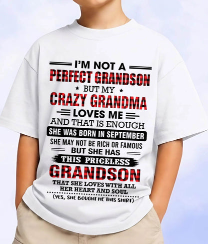 SEPTEMBER - NOT PERFECT, JUST GRANDMA’S FAVORITE GRANDSON - FROM GRANDMA - TLEE09 (SKU2606-362-09)