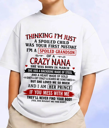 MARCH - NANA LOVES HER GRANDSON SHIRT - FROM GRANDMA - TLEE03 (SKU2608-28-03)