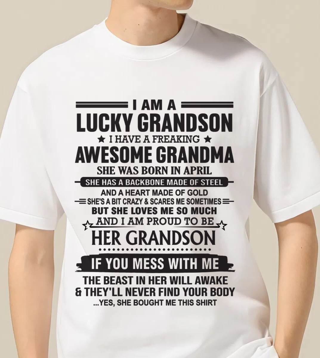 APRIL - GRANDSON OF A STRONG & LOVING GRANDMA - FROM GRANDMA - TLEE04 (SKU11-154-04)