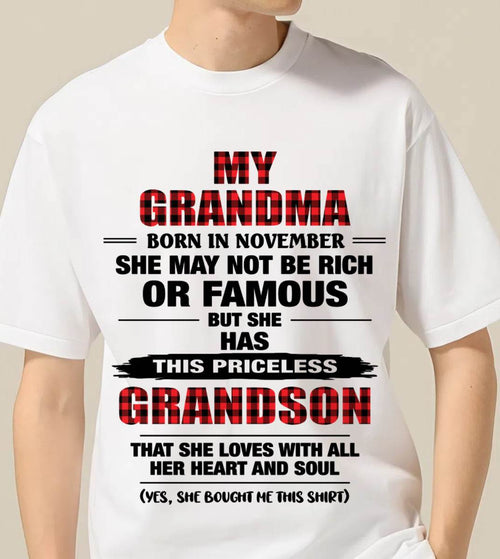 NOVEMBER GRANDMA LOVES ME – PRICELESS GRANDSON GIFT- FROM GRANDMA - TLEE11 (SKU2604-260-11)