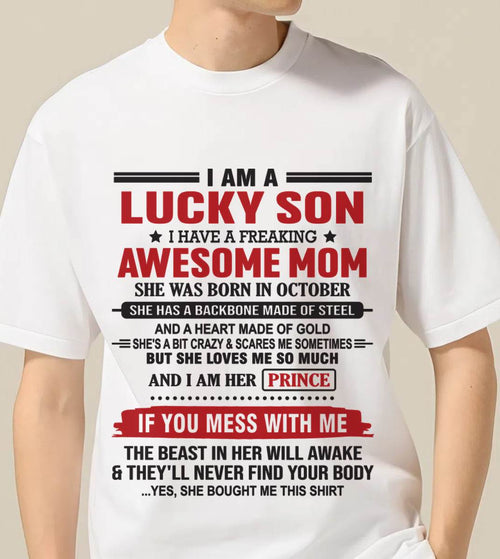 OCTOBER - LUCKY SON OF A STRONG AND PROTECTIVE MOM - FROM MOM - TLEE10 (SKU2602-97-10)