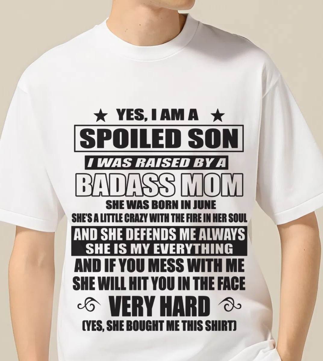 JUNE MOM — MY MOM RAISED ME WITH LOVE AND ATTITUDE - FROM MOM - TLEE06 (SKU2605-282-06)