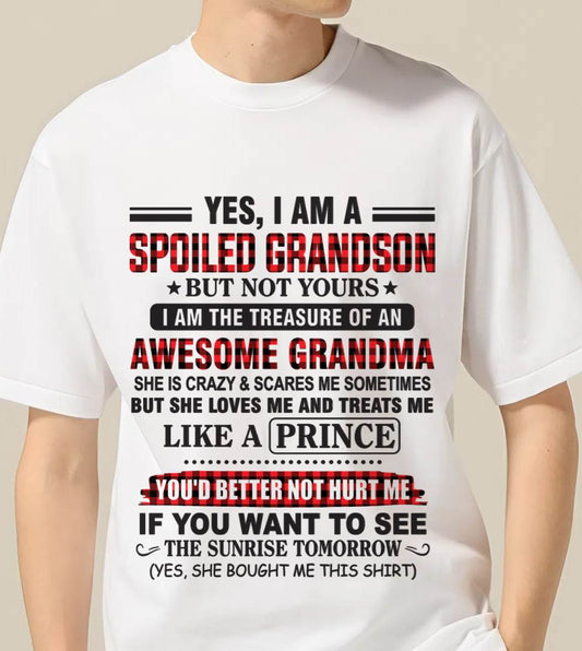 YES, I AM A SPOILED GRANDSON BUT NOT YOURS I AM THE TREASURE OF AN AWESOME GRANDMA - FROM GRANDMA - TLEE00 (SKU2602-108-00)