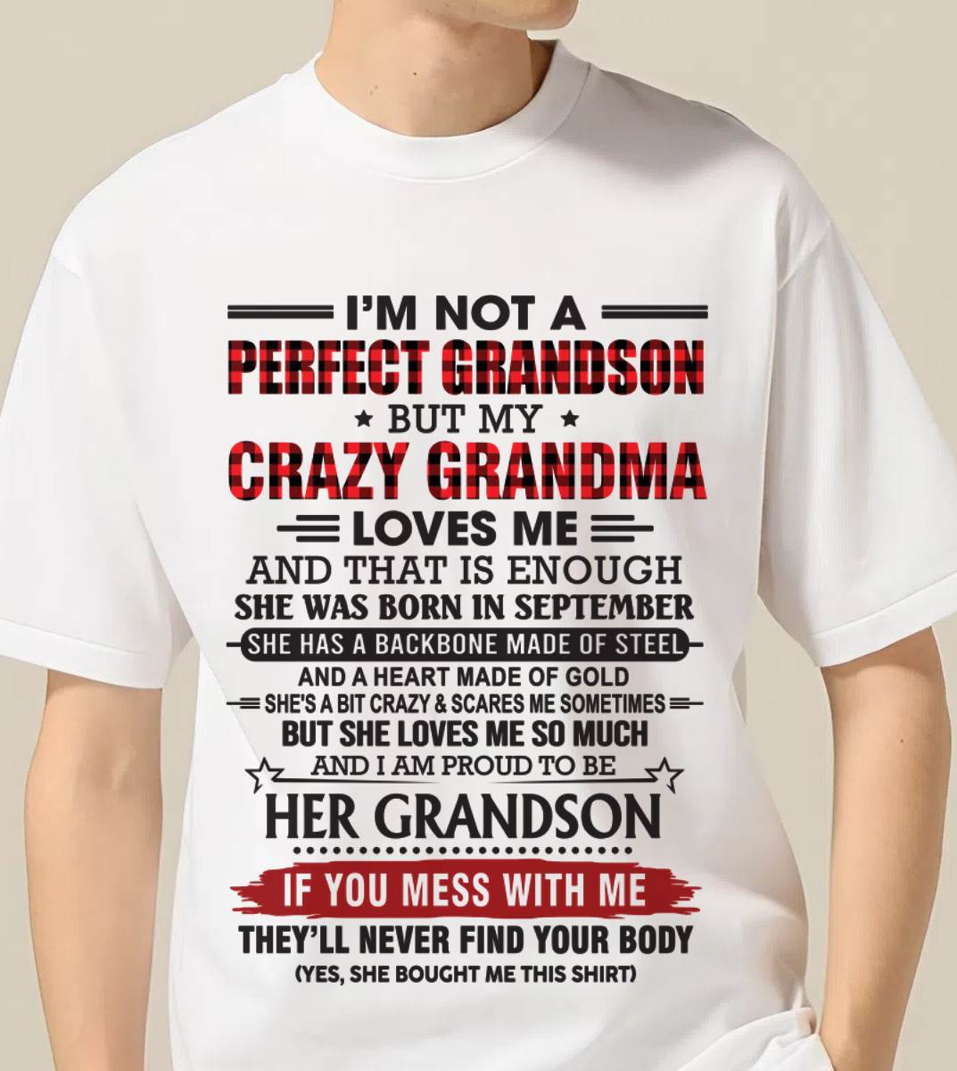 SEPTEMBER - I’M NOT PERFECT, BUT MY CRAZY GRANDMA LOVES ME - FROM GRANDMA - TLEE09 (SKU26T-01131-09)