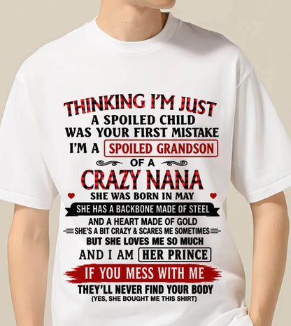 MAY - NANA LOVES HER GRANDSON SHIRT - FROM GRANDMA - TLEE05 (SKU2608-28-05)