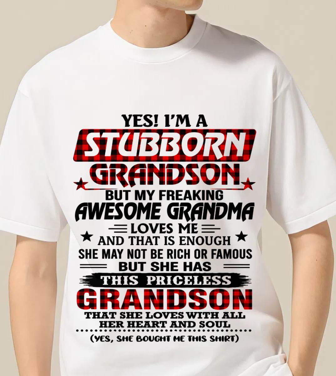 STUBBORN GRANDSON GRANDMA SHIRT - FROM GRANDMA - TLEE00 (SKU2608-86-00)
