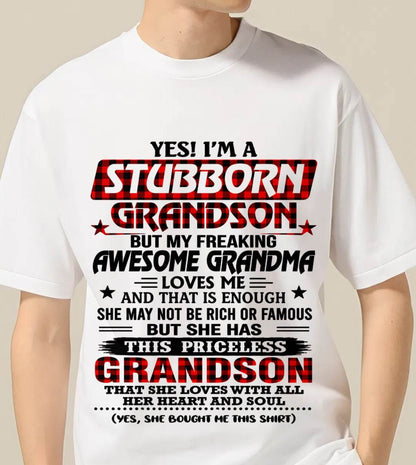 STUBBORN GRANDSON GRANDMA SHIRT - FROM GRANDMA - TLEE00 (SKU2608-86-00)