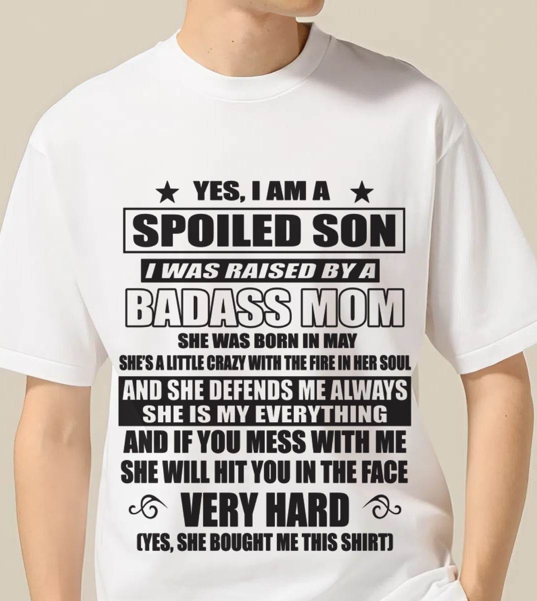 MAY MOM — MY MOM RAISED ME WITH LOVE AND ATTITUDE - FROM MOM - TLEE05 (SKU2605-282-05)