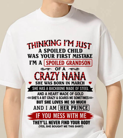MARCH - NANA LOVES HER GRANDSON SHIRT - FROM GRANDMA - TLEE03 (SKU2608-28-03)