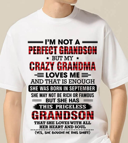 SEPTEMBER - NOT PERFECT, JUST GRANDMA’S FAVORITE GRANDSON - FROM GRANDMA - TLEE09 (SKU2606-362-09)