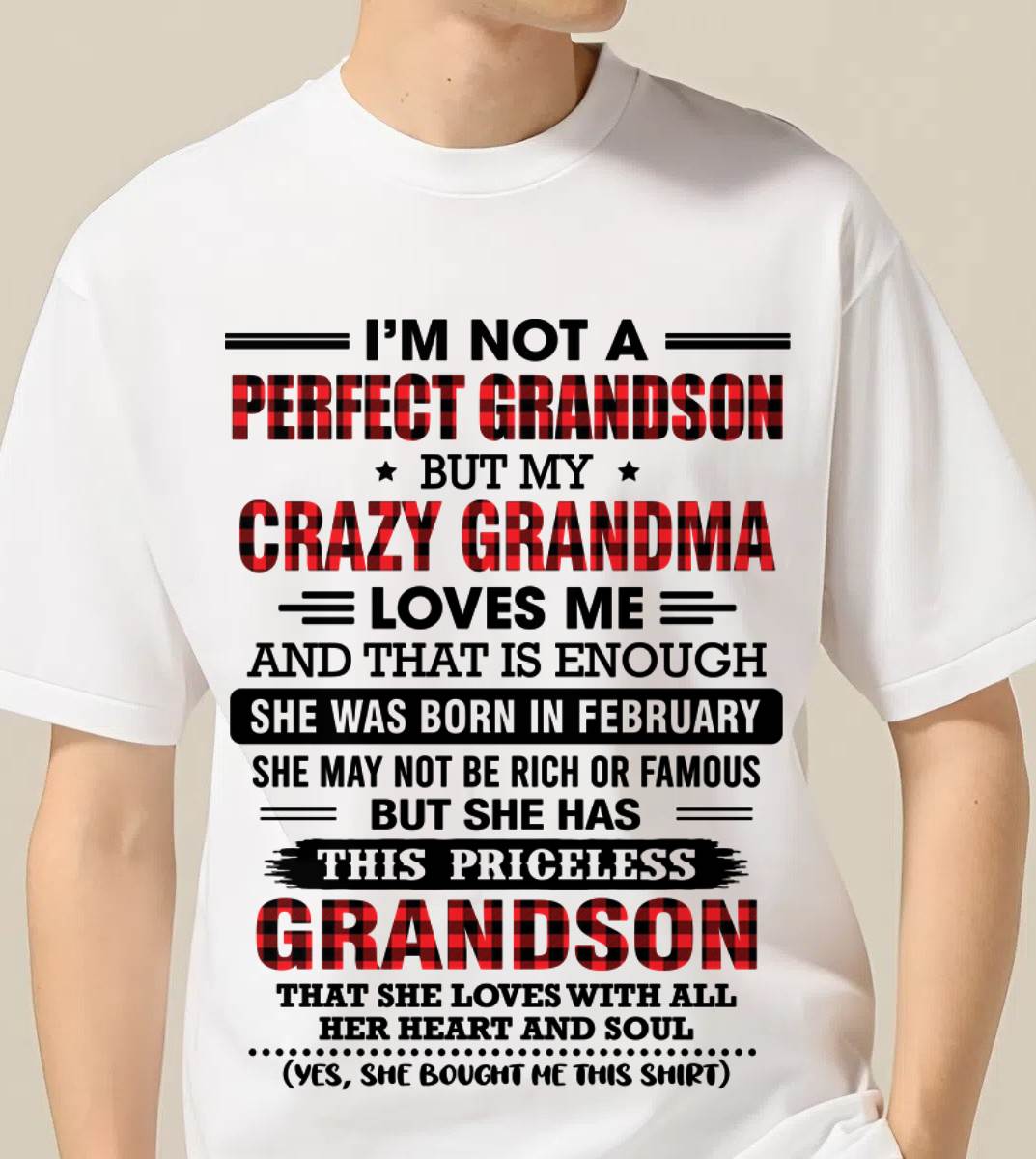 FEBRUARY - NOT PERFECT, JUST GRANDMA’S FAVORITE GRANDSON - FROM GRANDMA - TLEE02 (SKU2606-362-02)