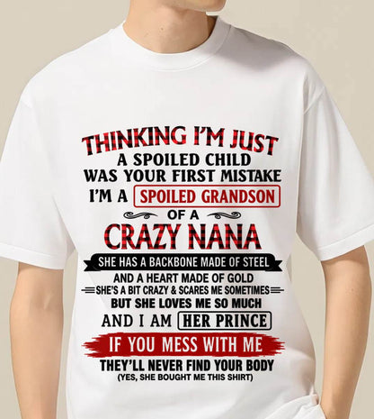 NANA LOVES HER GRANDSON SHIRT - FROM GRANDMA - TLEE00 (SKU2608-28-00)