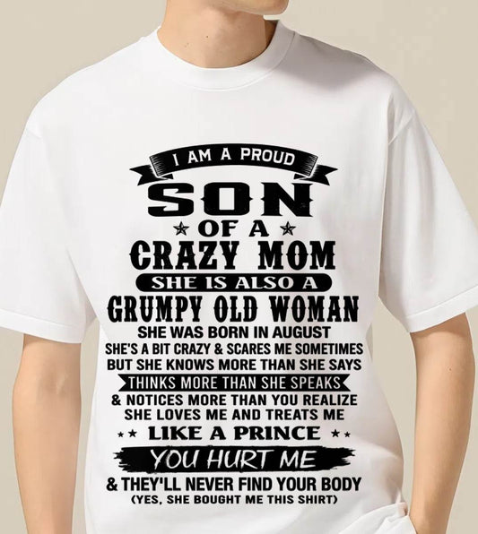 AUGUST - PROUD SON OF A FREAKIN' AWESOME MOM - FROM MOM - TLEE08 (SKU2607-60-08)