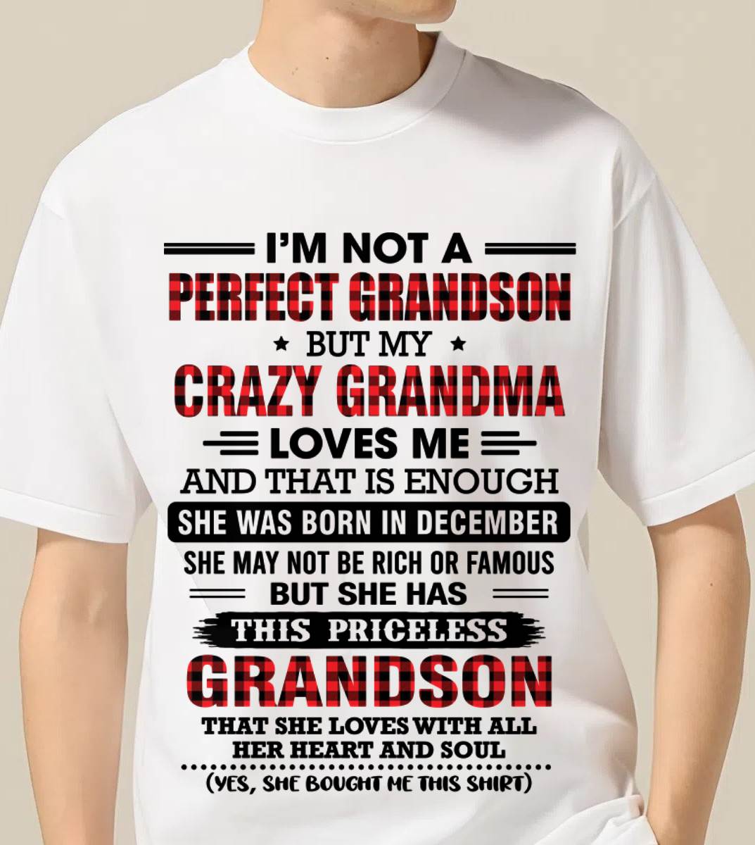 DECEMBER - NOT PERFECT, JUST GRANDMA’S FAVORITE GRANDSON - FROM GRANDMA - TLEE12 (SKU2606-362-12)