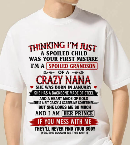 JANUARY - NANA LOVES HER GRANDSON SHIRT - FROM GRANDMA - TLEE01 (SKU2608-28-01)