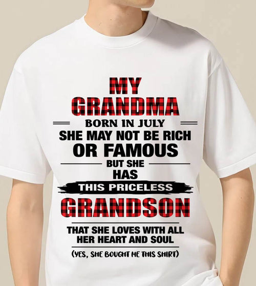 JULY GRANDMA LOVES ME – PRICELESS GRANDSON GIFT- FROM GRANDMA - TLEE07 (SKU2604-260-07)