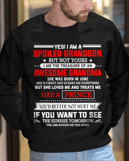JUNE - SPOILED GRANDSON BUT NOT YOURS – PROUD TREASURE OF AN AWESOME GRANDMA - FROM GRANDMA - TLEE06 (SKU2604-186-06)