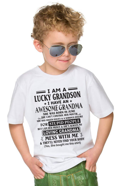 JUNE - I AM A LUCKY GRANDSON I HAVE AN AWESOME GRANDMA - FROM GRANDMA - TLEE06 (SKU12-40-06)