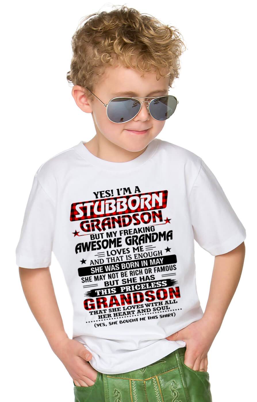MAY - STUBBORN GRANDSON GRANDMA SHIRT - FROM GRANDMA - TLEE05 (SKU2608-86-05)